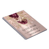 Guest Book Brautparty Rose Marsala Rose Tropfen Notizblock (Rechte Seite)