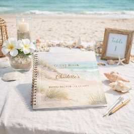 Guest book Bridal Shower beach coastal Notizblock