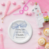 Guest book Bridal Shower bow something blue Pappteller (Party)