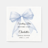 Guest book Bridal Shower bow something blue Serviette (Vorderseite)