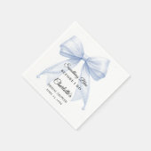 Guest book Bridal Shower bow something blue Serviette (Ecke)