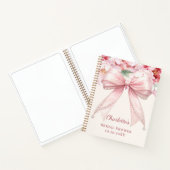 Guest book Bridal Shower pink bow florals pearls Notizblock (Innenseite)