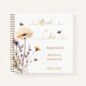 Guest book Bridal Shower wildflowers Bride to Bee Notizblock (Vorderseite)