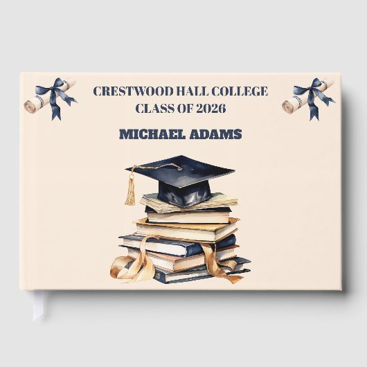 Guest Book-Custom Name & Class Year Keepsake Gästebuch (Vorderseite)