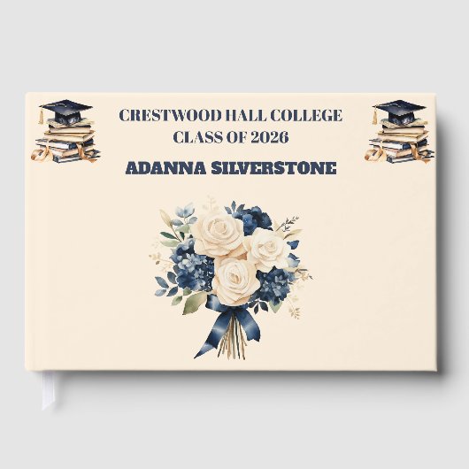 Guest Book-Custom Name & Year Keepsake Gästebuch (Vorderseite)