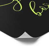 Guest Book Cyber Lime Jet Black Simple Signature Poster (Ecke)
