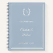 Guest Book dusty blue ivory monogrammed wedding Notizblock (Vorderseite)