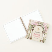Guest book First Communion pink florals arch Notizblock (Innenseite)