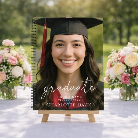Guest book graduation party photo script notizblock