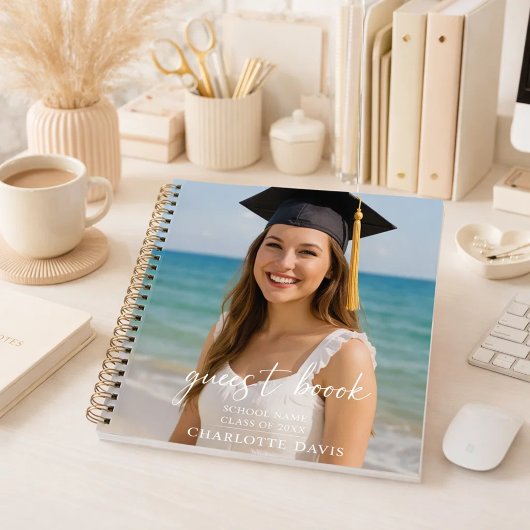 Guest book graduation photo script  notizblock