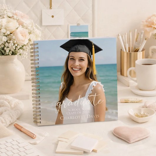 Guest book graduation photo script  notizblock