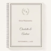 Guest Book ivory taupe monogrammed wedding Notizblock (Vorderseite)