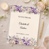 Guest Book lavender champagne floral wedding Notizblock