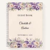 Guest Book lavender champagne floral wedding Notizblock (Vorderseite)