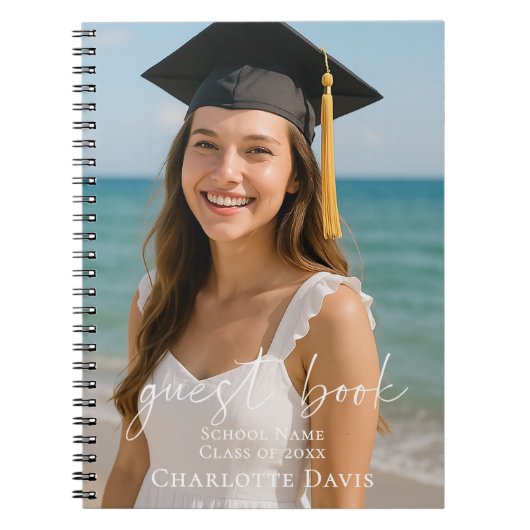 Guest book photo graduation party script notizblock (Vorderseite)