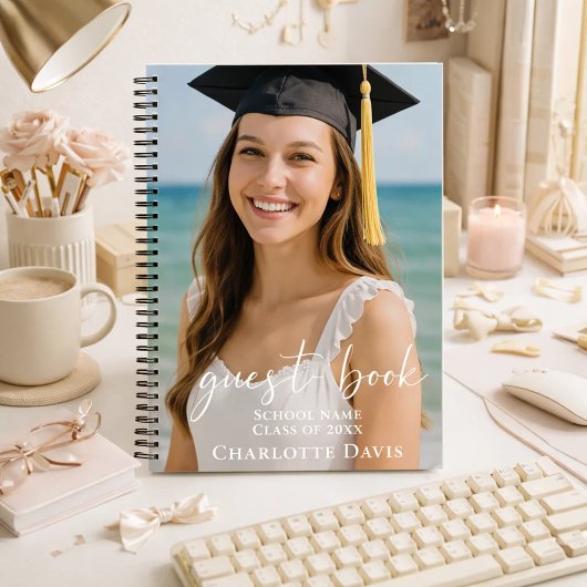 Guest book photo graduation party script notizblock