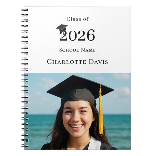 Guest Book Photo Modern Graduation Party Notizblock (Vorderseite)