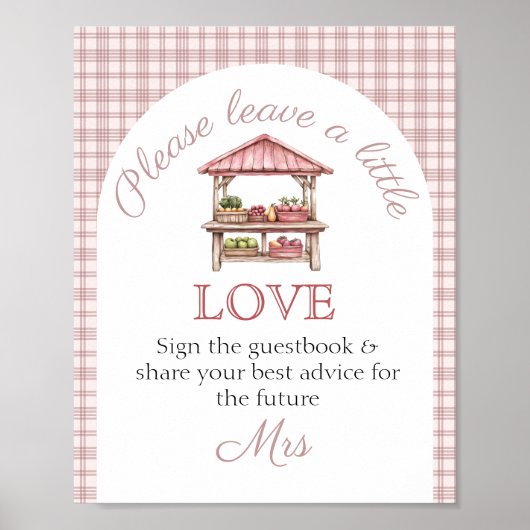 Guest book Pink Fresh off the market Bridal Shower Poster (Vorne)