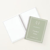 Guest Book sage green monogrammed wedding Notizblock (Innenseite)