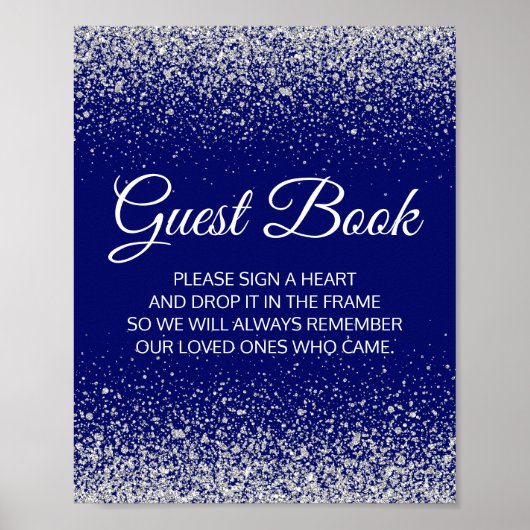 Guest Book Sign Royal Blue Poster (Vorne)