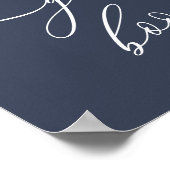 Guest Book Sign simple Navy Poster (Ecke)
