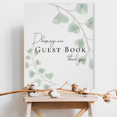 Guest Book Sign with Eucalyptus Leaves Poster