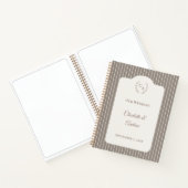 Guest book wedding Ivory taupe pinstriped modern Notizblock (Innenseite)
