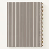 Guest book wedding Ivory taupe pinstriped modern Notizblock (Rückseite)