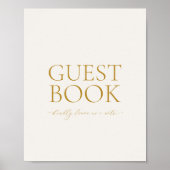 Guest Book Wedding Sign – Elegant Gold Calligraphy Poster (Vorne)