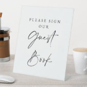 Guest Book Wedding Sign Minimalist Elegant Script  Sockelschild (In Situ)