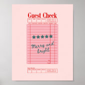 Guest Check Christmas Merry and Bright Holiday Art Poster (Vorne)