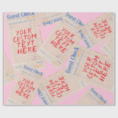 Guest Check Custom Personalized Gift Geschenkpapier (Flach)