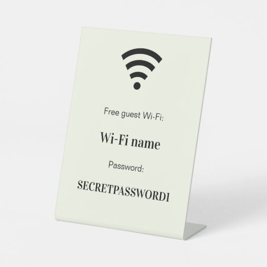 Guest customer wifi network password ivory sockelschild (Vorderseite)