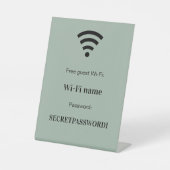 Guest customer wifi network password sage green sockelschild (Vorderseite)