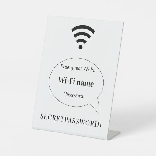 Guest customer wifi network password  sockelschild (Vorderseite)