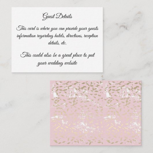 Guest Detail Card Begleitkarte (Vorne/Hinten)