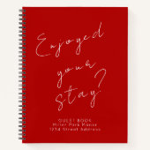 Guest Feedback Guest Book Red Notizblock (Vorderseite)