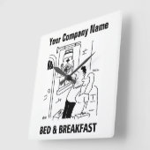 Guest House Cartoons Clock Quadratische Wanduhr (Winkel)