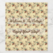 Guest Hütte Rental Vacation House Blumendesign Weinetikett (Einzelnes Label)