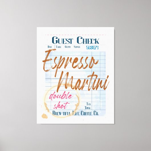 Guest Karo Empfang Espresso Martini Doppelschlag Leinwanddruck (Vorderseite)