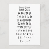 Guest Karo - Zazzle Schriftart Sampler Sheet Postkarte (Vorderseite)