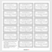 Guest Mailadresse Labels Moderner Silver Glitzer (Blatt)