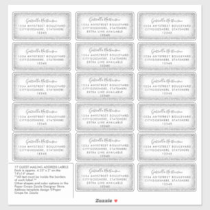 Guest Mailadresse Labels Moderner Silver Glitzer