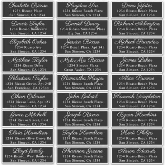 Guest Names Address 27 Personalisiertes Versandlab Aufkleber (Vorderseite)