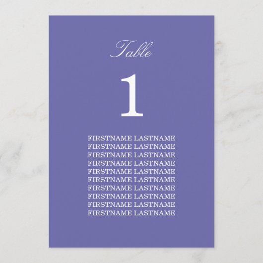 Guest Names Lavender Table Card (Rückseite)