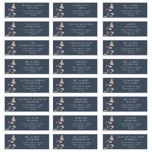 Guest Navy Blue Address Labels