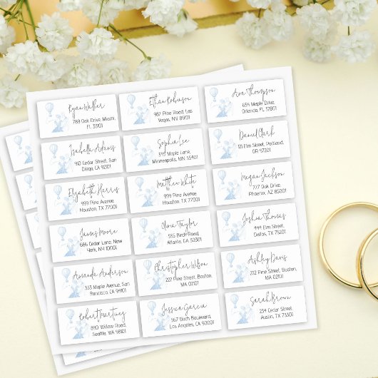 Guest Rücksendeadresse Toile De Jouy Blue Romantic Aufkleber