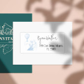 Guest Rücksendeadresse Toile De Jouy Blue Romantic Aufkleber