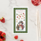 Guest Towel with Snowman & Christmas Cookies Green Serviette (Beispiel)