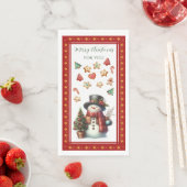 Guest Towel with Snowman & Christmas Cookies Red Serviette (Beispiel)